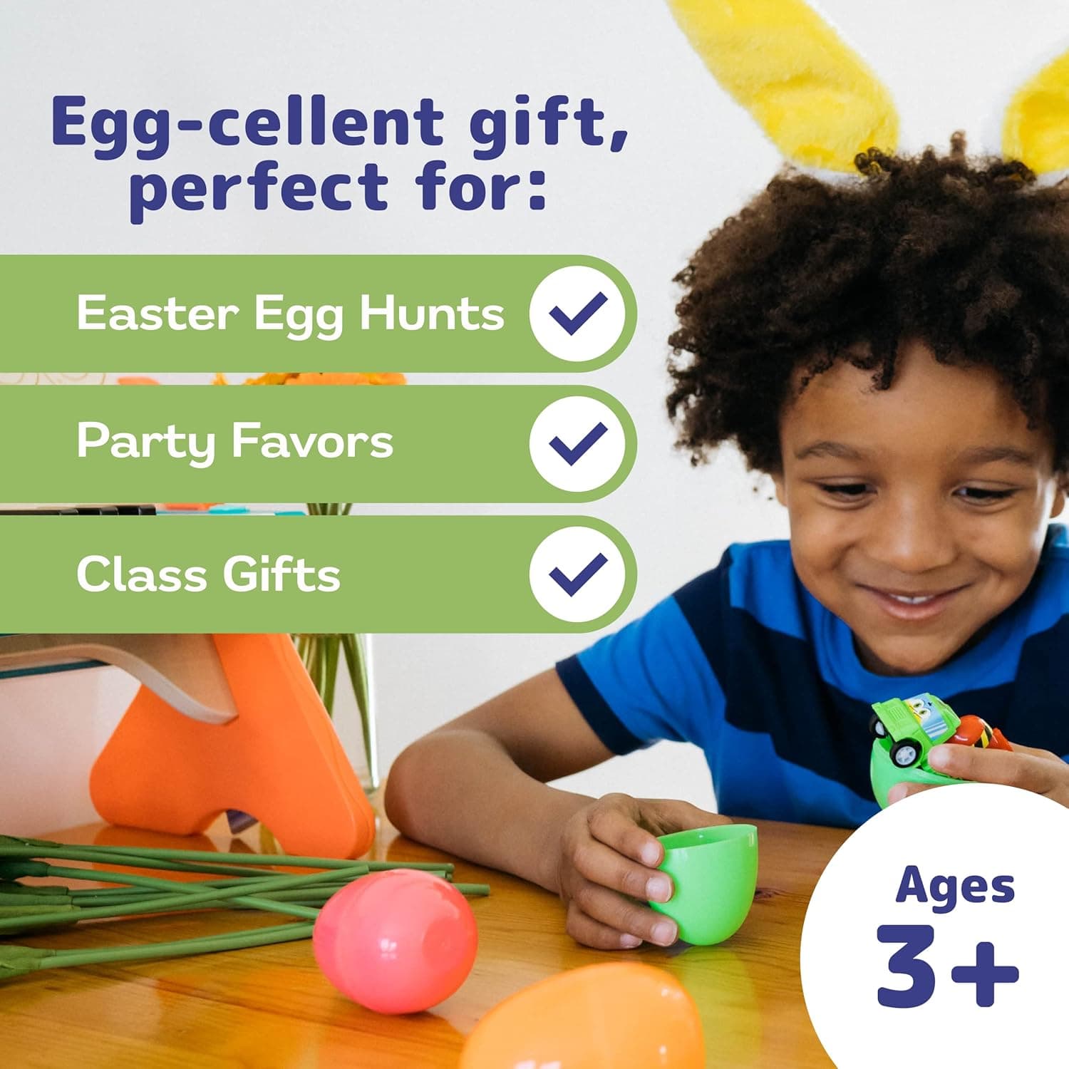 PREXTEX Set of 12 Toy Filled Easter Eggs with Pull-Back Construction Vehicles thumbnail 4