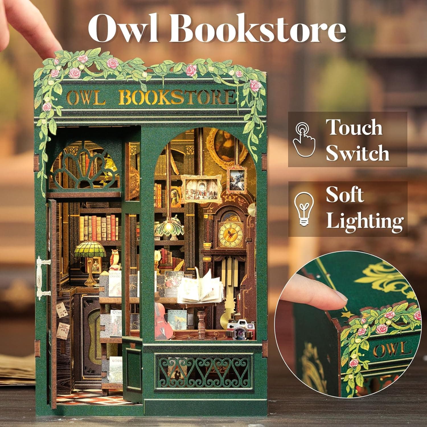 CUTEBEE Book Nook Kit - Owl Bookstore thumbnail 2
