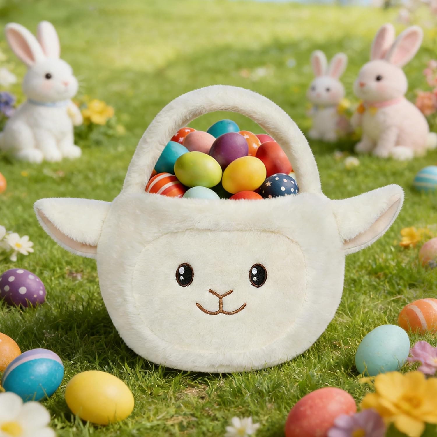 Easter Basket, Easter Baskets for Kids,Sheep Baskets with Handle for Gifts Empty, Bunny Egg Hunting, Basket Stuffers Essentials : Baby thumbnail 3