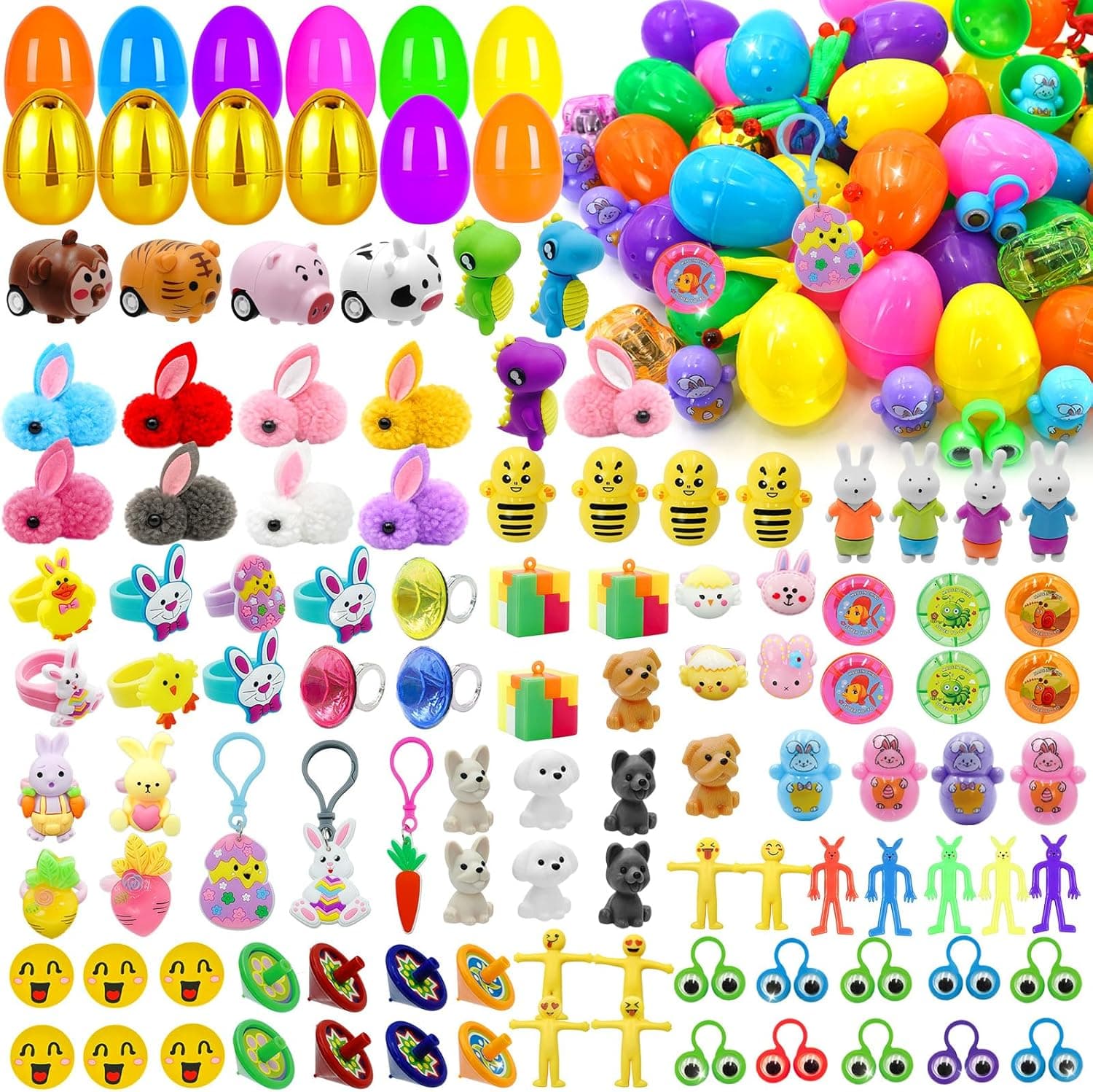 ZICZLI Golden Surprise Eggs - 100 Prefilled Easter Eggs with Assorted Toys image 1
