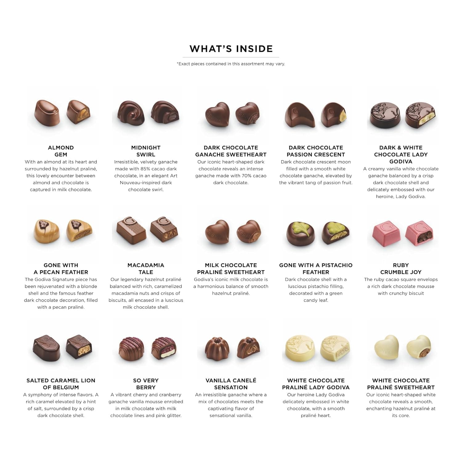 Godiva Gold Assorted Chocolate Gift Box, Belgian Dark and Milk Chocolates with Pralinés, Ganaches &amp; Caramels, Gourmet Gift for Birthdays, Holidays, Kosher, 30 Pc : Grocery &amp; Gourmet Food thumbnail 3