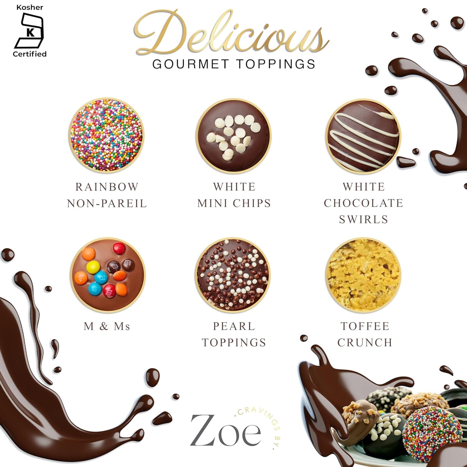 CRAVINGS BY ZOE Birthday Chocolate Covered Cookies Gift Basket - 6 Count thumbnail 3