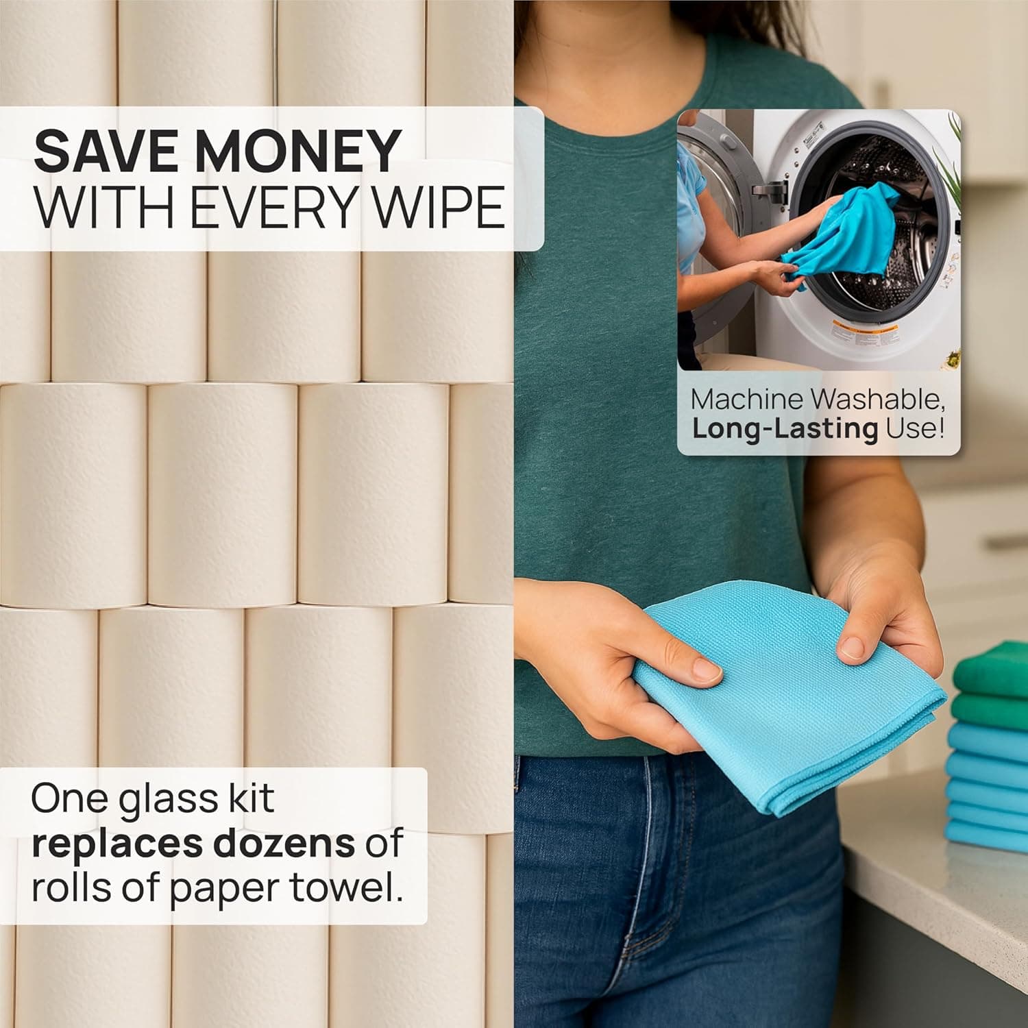 Claro 2 Step Glass Cleaning Cloth 8-Pack thumbnail 5