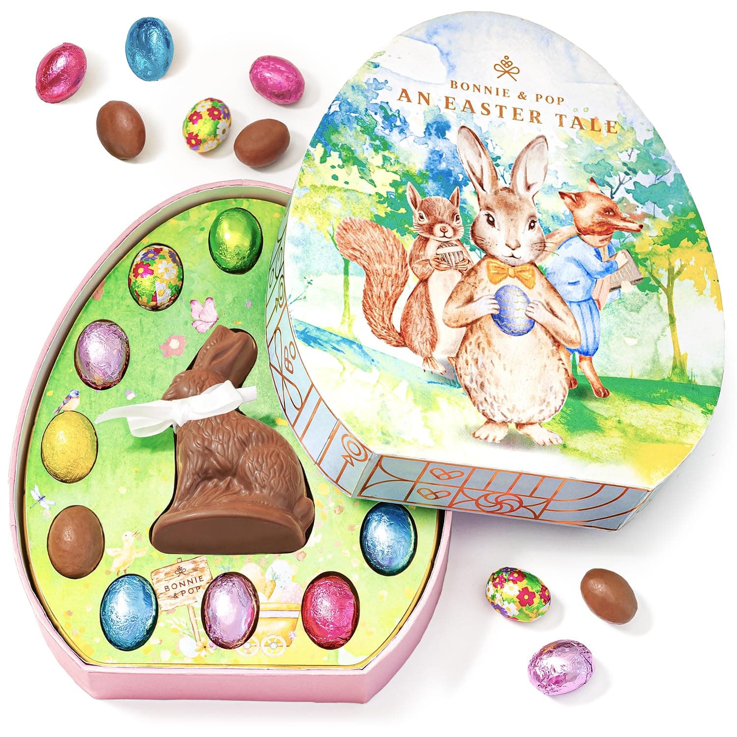 Easter Chocolate Gift Egg with Foiled Bunny & Chocolate Eggs by Bonnie and Pop image 1