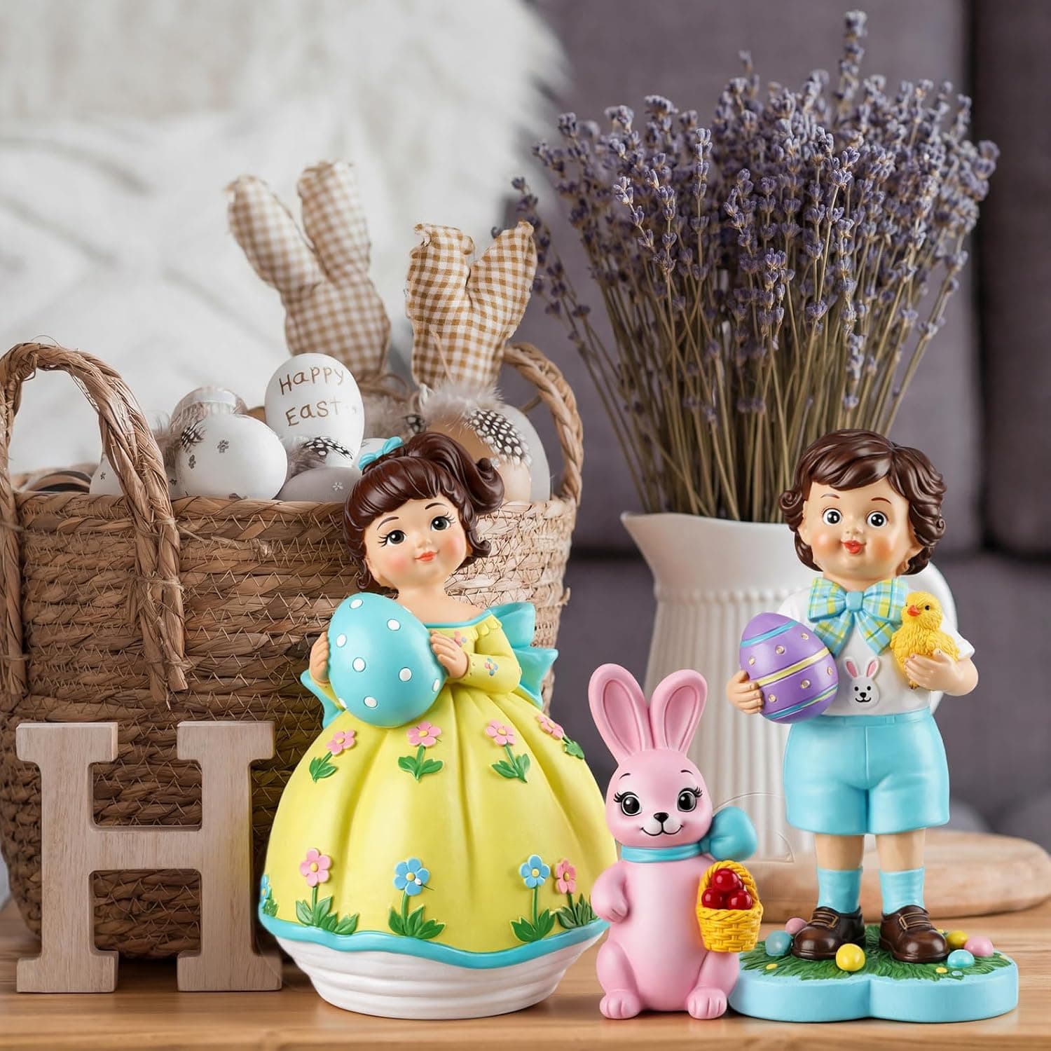 Bucherry Vintage Easter Decoration Statue Figurines thumbnail 5