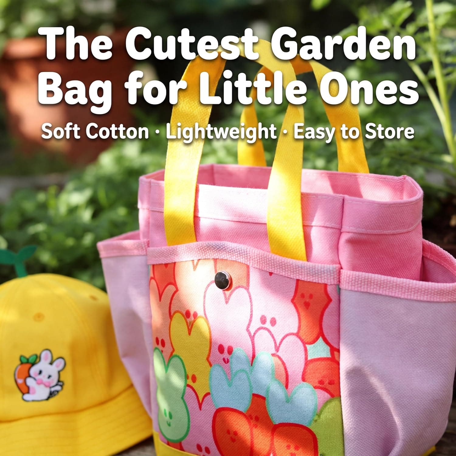 Kids Gardening Outdoor Tools Set with Sun Protective Hat & Bunny Apron thumbnail 4