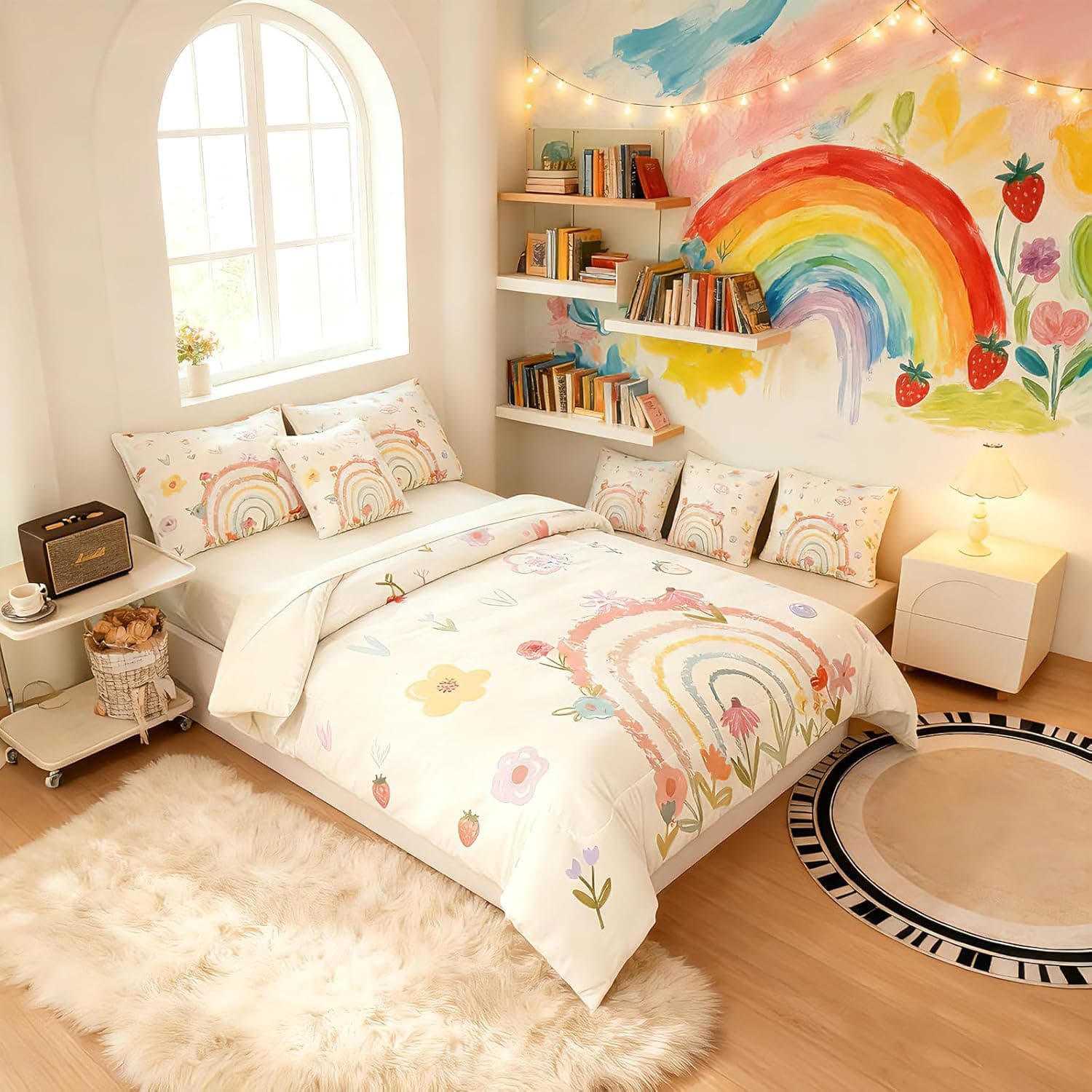 6-Piece Rainbow Comforter Set for Twin Bed thumbnail 3