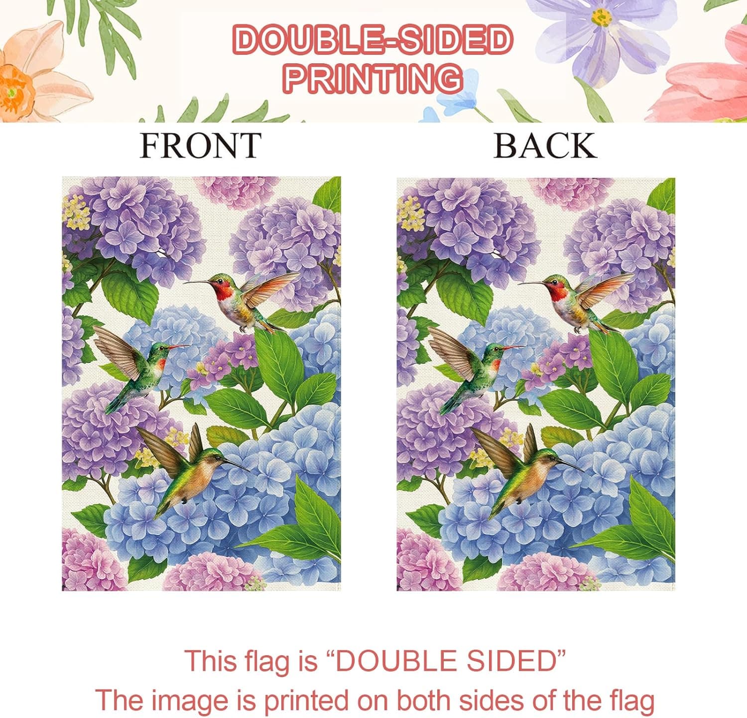 Spring Summer Hydrangea House Flag - 28 x 40 Inch Double Sided thumbnail 2