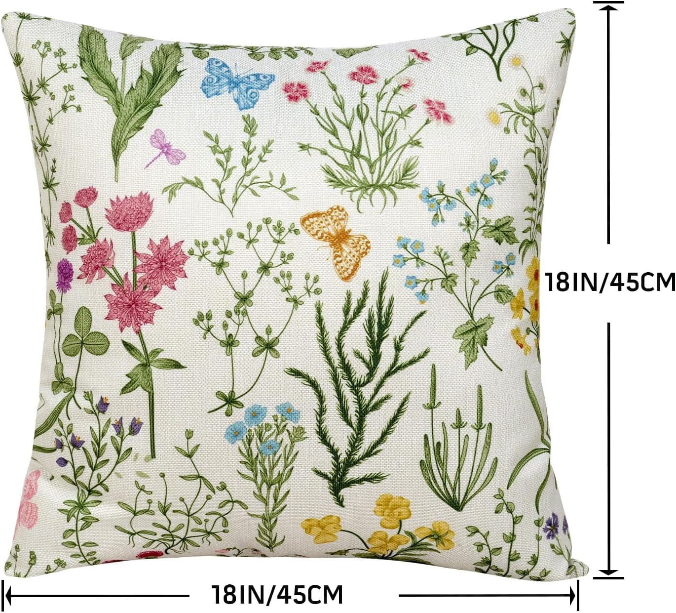 Sage Green Floral Throw Pillow Covers Set of 4 - 18x18 thumbnail 5