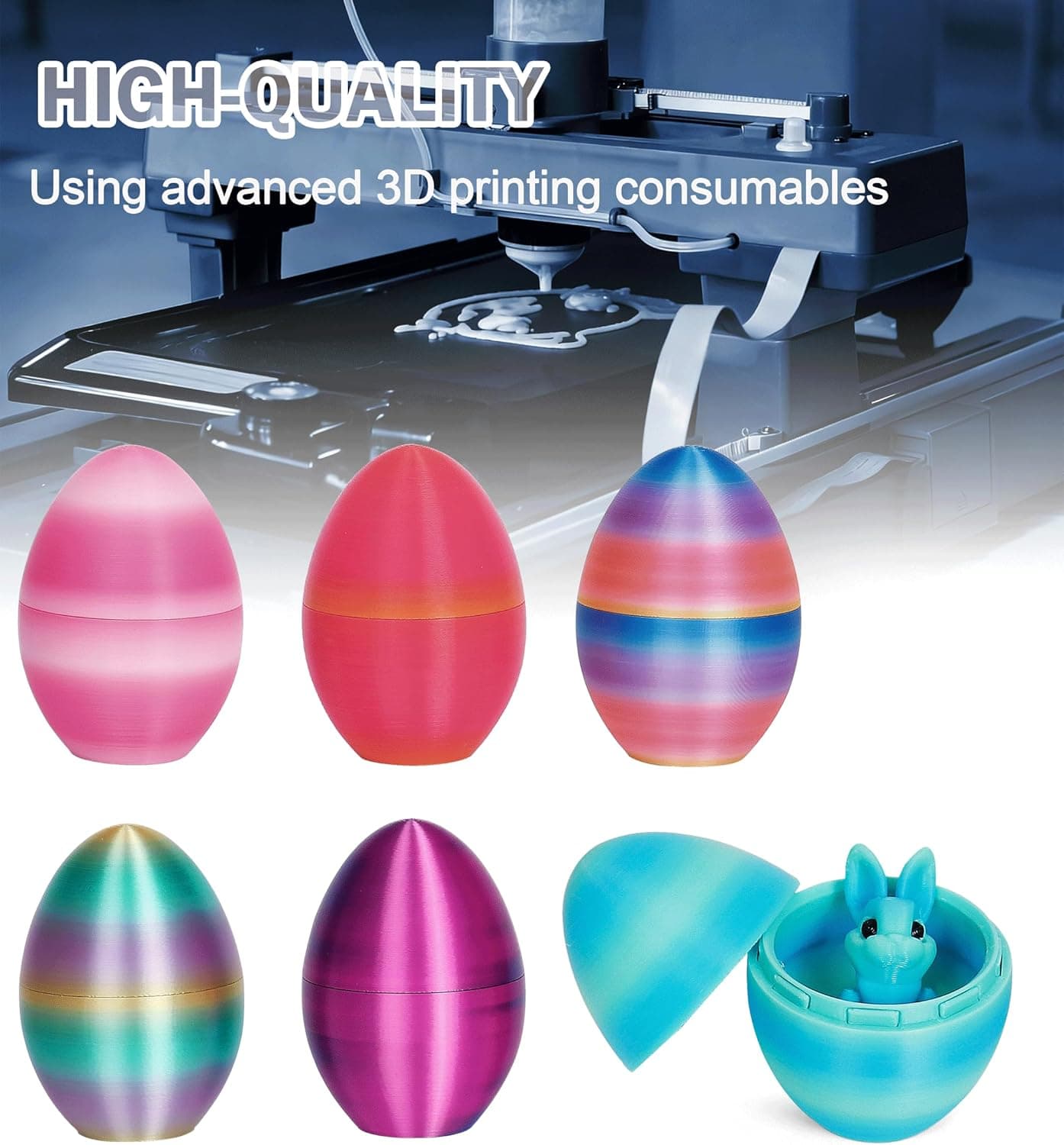 ONEVIVE 3D Printed Bunny Egg with Articulated Rabbit Inside thumbnail 4