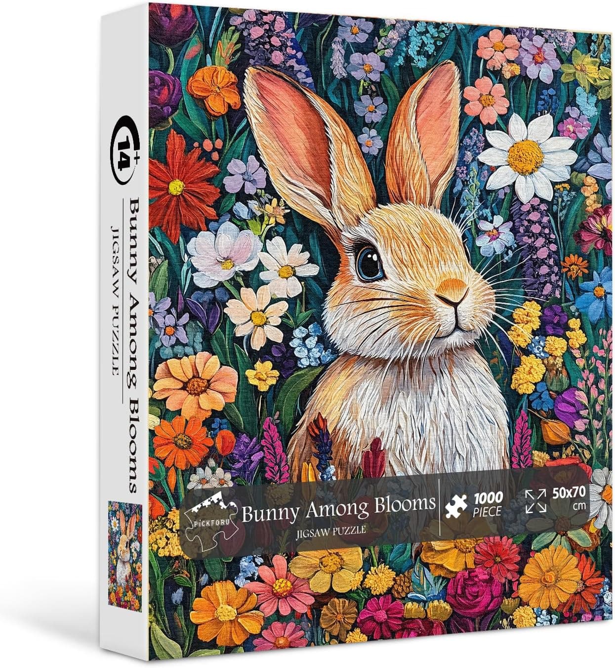 PICKFORU Bunny Puzzles for Adults, Spring Flower Jigsaw Puzzles 1000 Pieces Rabbit Garden, Colorful Easter Puzzle as Flower Wall Art : Toys &amp; Games thumbnail 2