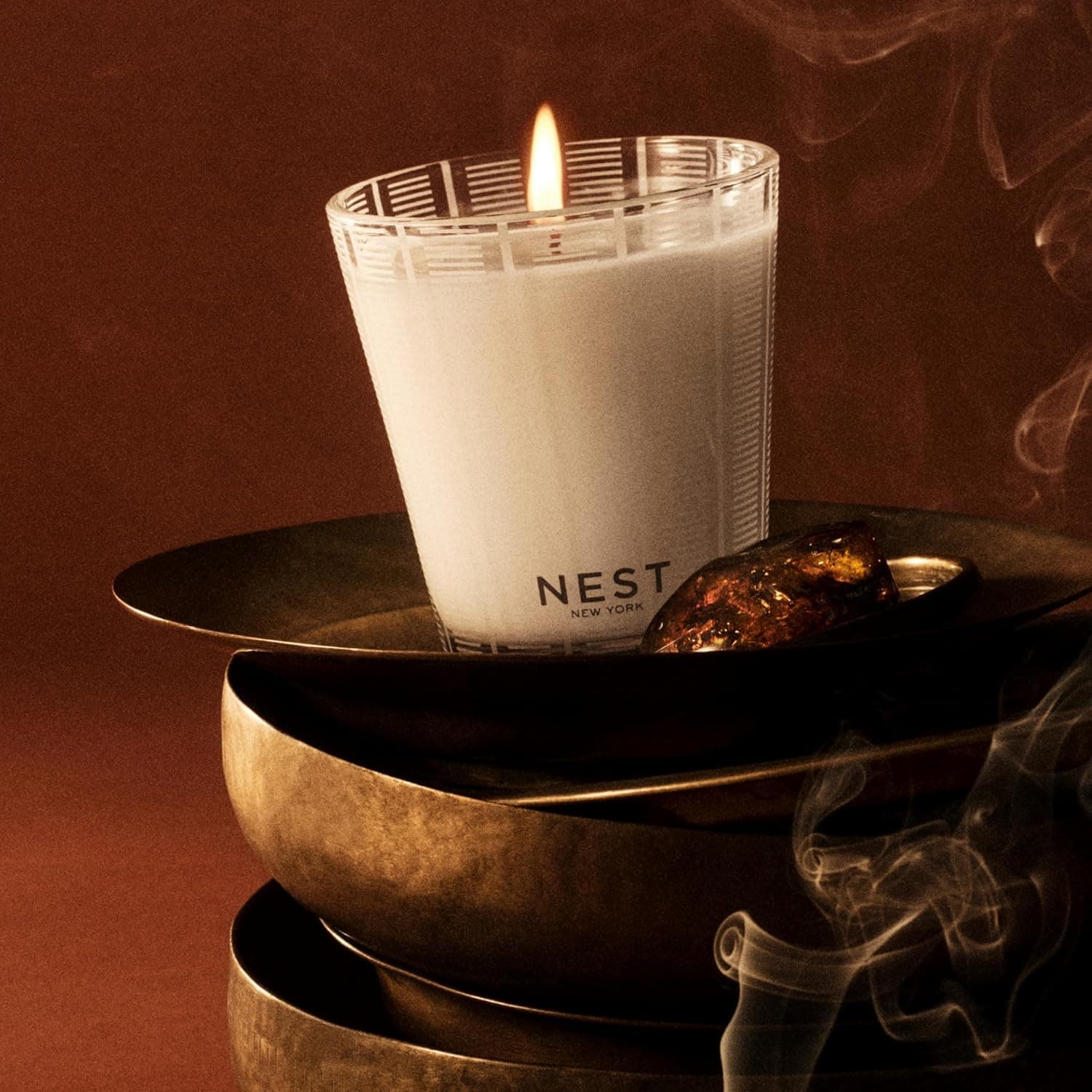NEST New York Scented Classic Candle, Moroccan Amber - 8.1 oz - Up to 60-Hour Burn Time - Reusable Glass Vessel : Home &amp; Kitchen thumbnail 3