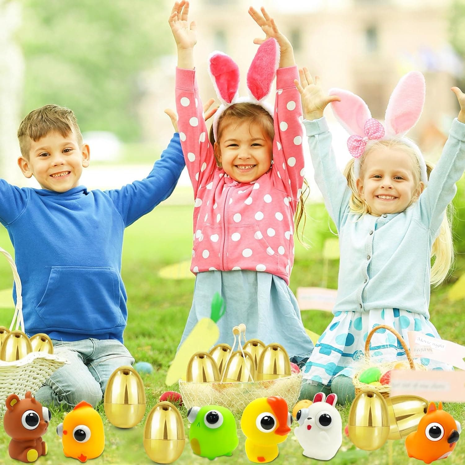 Olixmlya Jumbo 4" Golden Easter Eggs Filled Eye-pop Fidget Toys, 8 Pack thumbnail 5