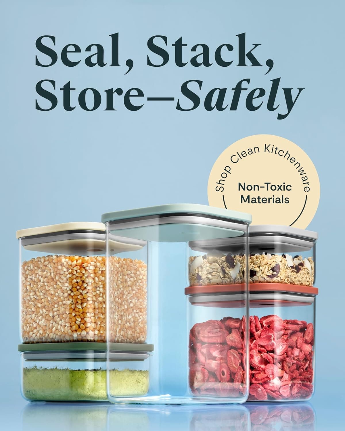 Caraway 13-Piece Glass Airtight Food Storage Containers with Lids in Navy thumbnail 2