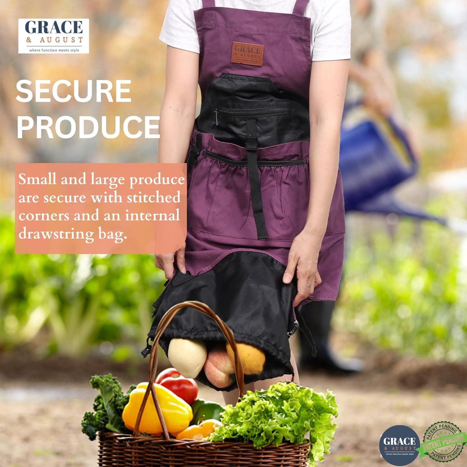 Grace and August Gardening Apron with 7 Pockets thumbnail 3