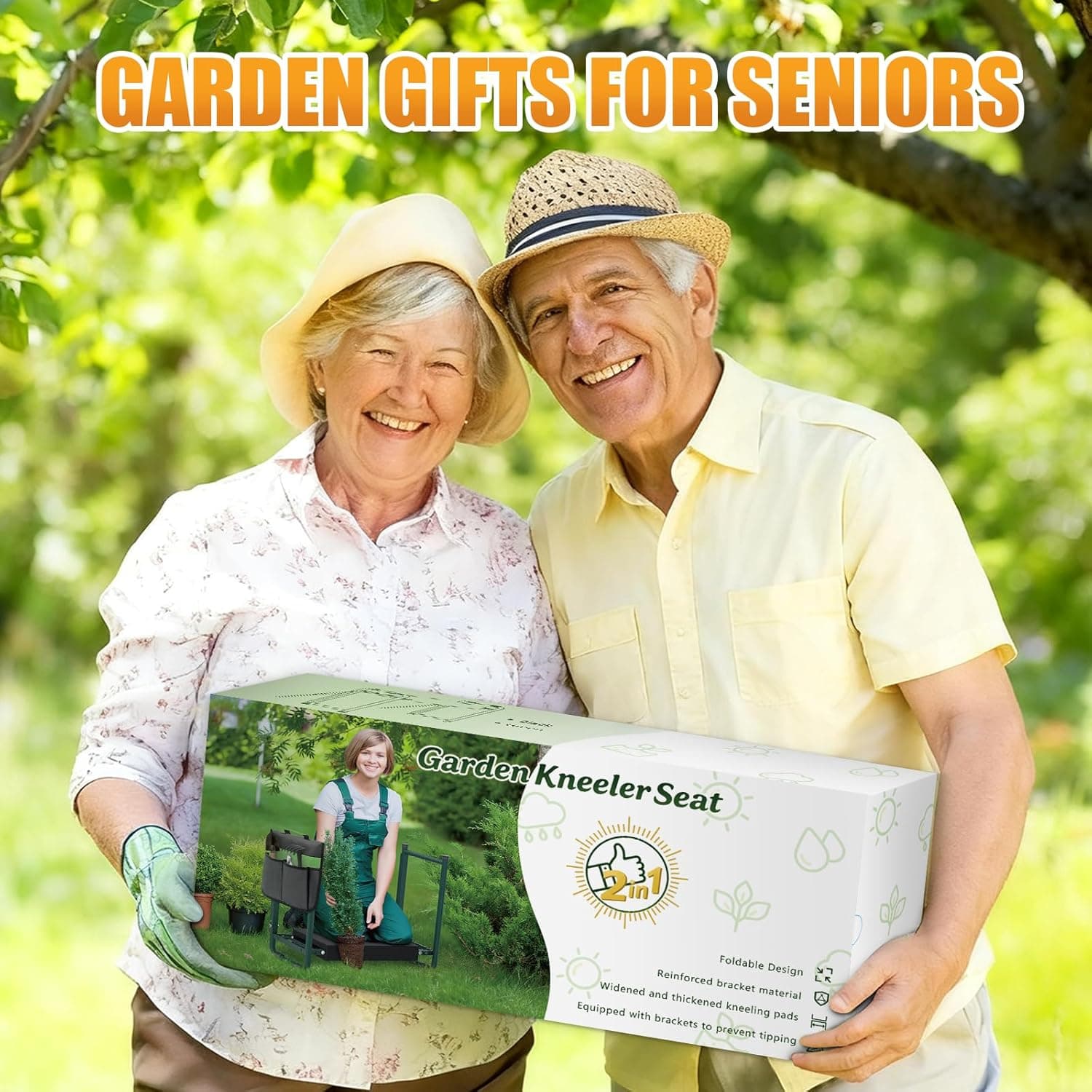 seasky Foldable Garden Kneeler and Seat, Anti-Tipping Heavy Duty 400 lbs Capacity, Widened Thick Soft Kneeling Pad, Gardening Stool with Tool Bag, Gifts for Women Seniors Parents : Patio, Lawn &amp; Garden thumbnail 4