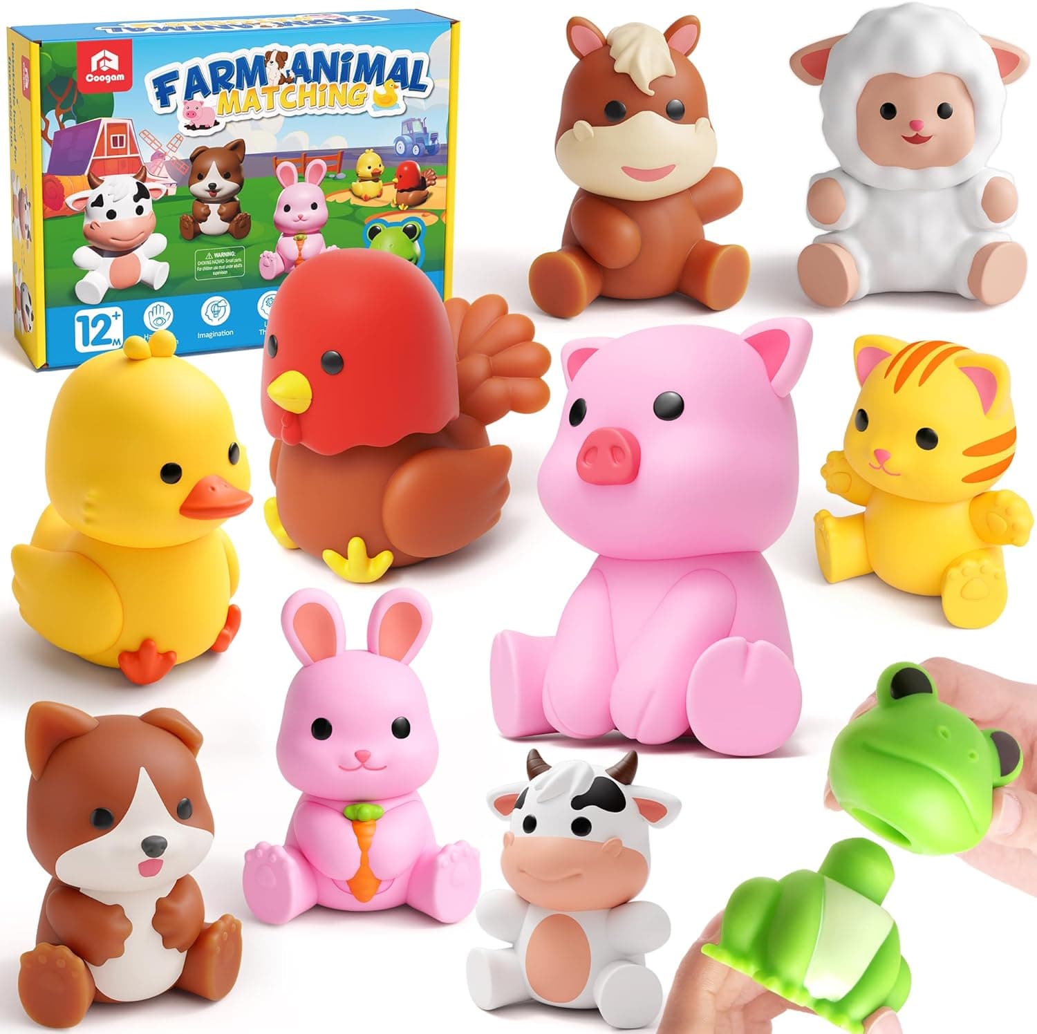 Coogam 10Pcs Farm Animal Matching Toys image 1