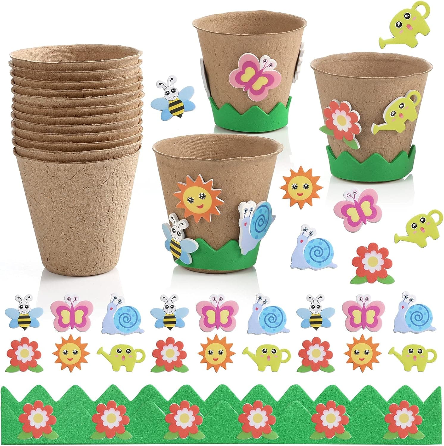 Garden Paper Pot Craft Kit - 15 Pack Flower Planting Set image 1