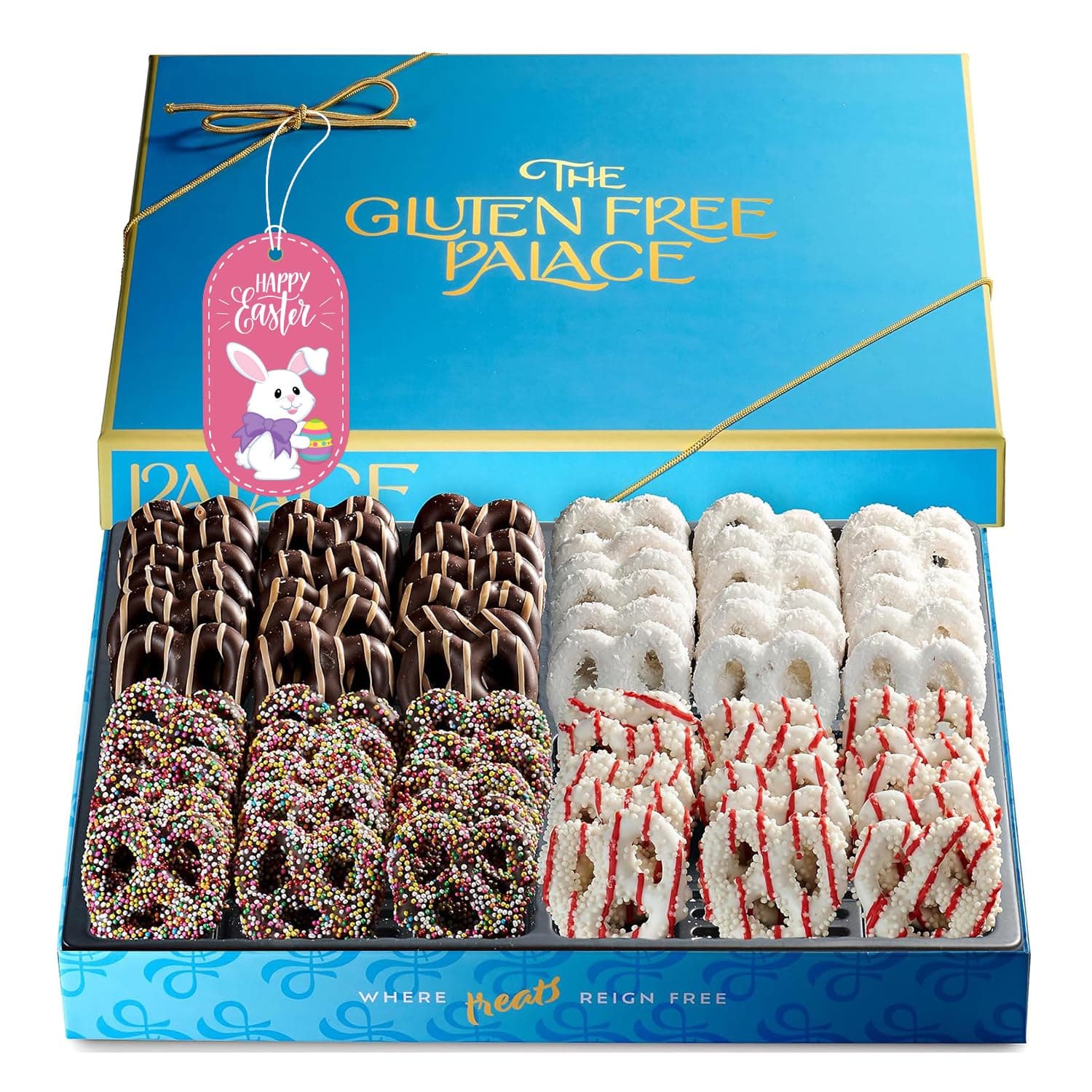 Gluten Free Palace Chocolate Covered Pretzels Gift Box - 4 Flavors — Easter Gifts gift idea