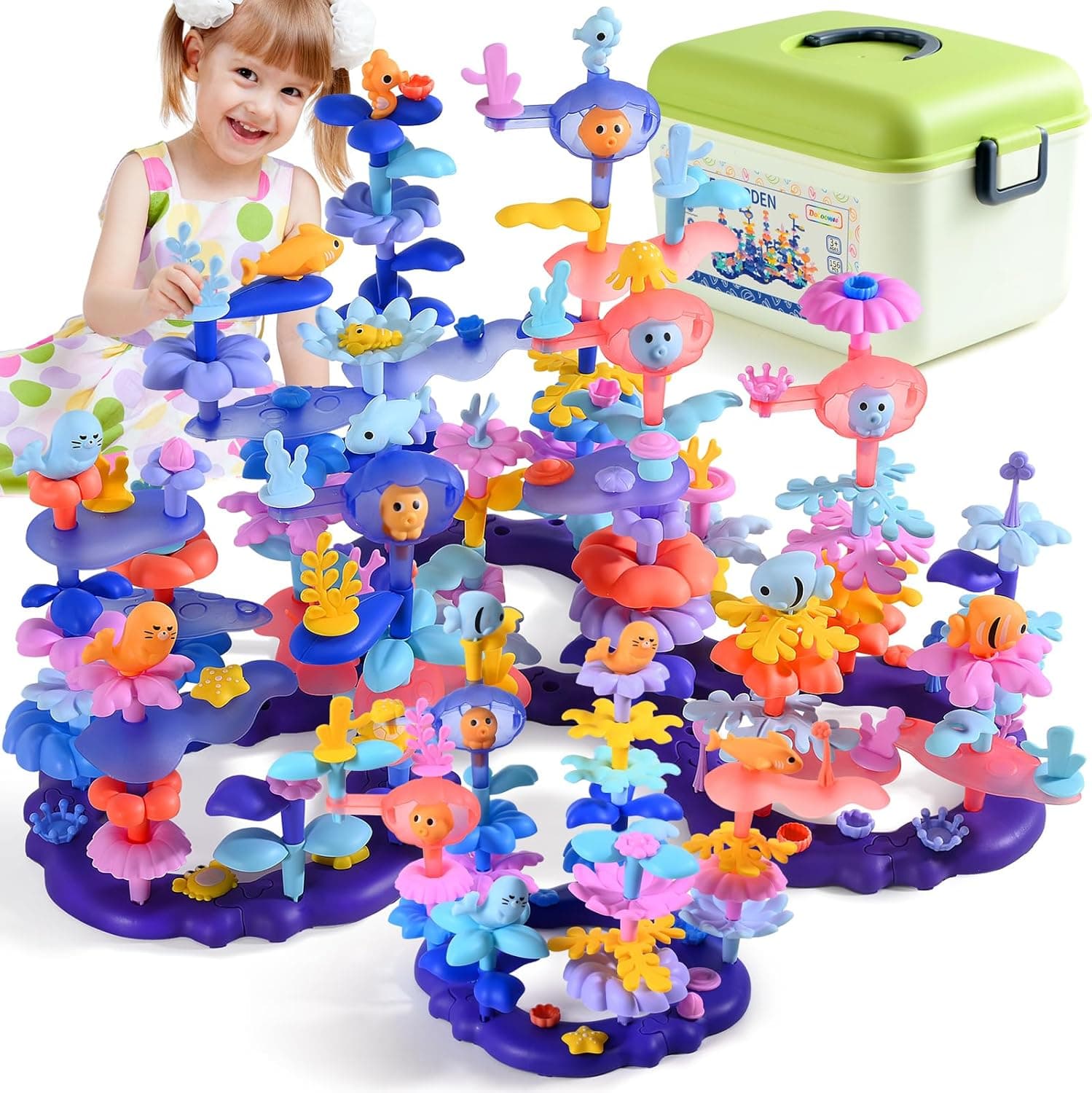 Doloowee 156-Piece Flower Garden Building Toys — Spring Gift Ideas gift idea
