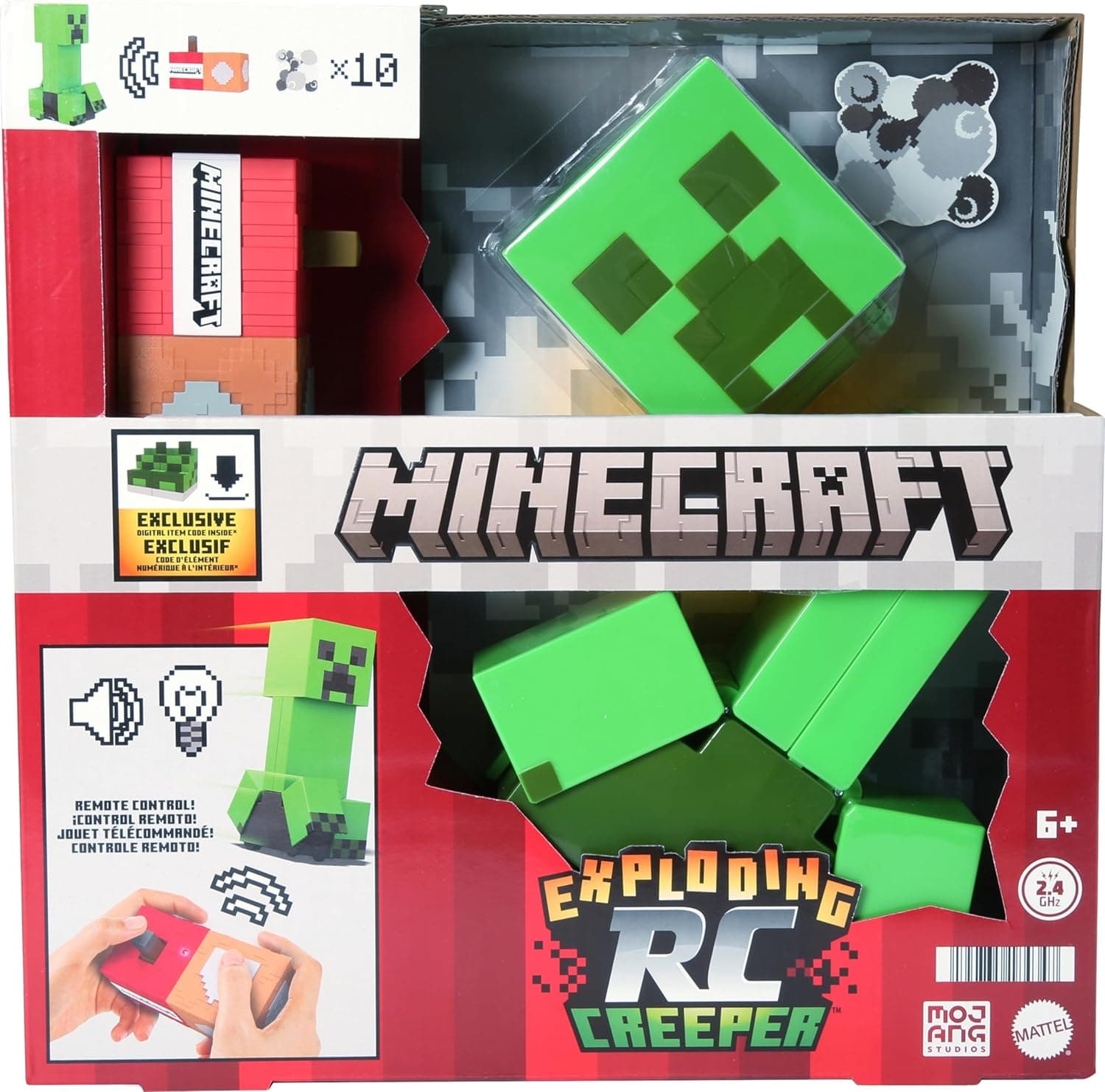 Mattel Minecraft Exploding RC Creeper with Lights & Sounds image 1