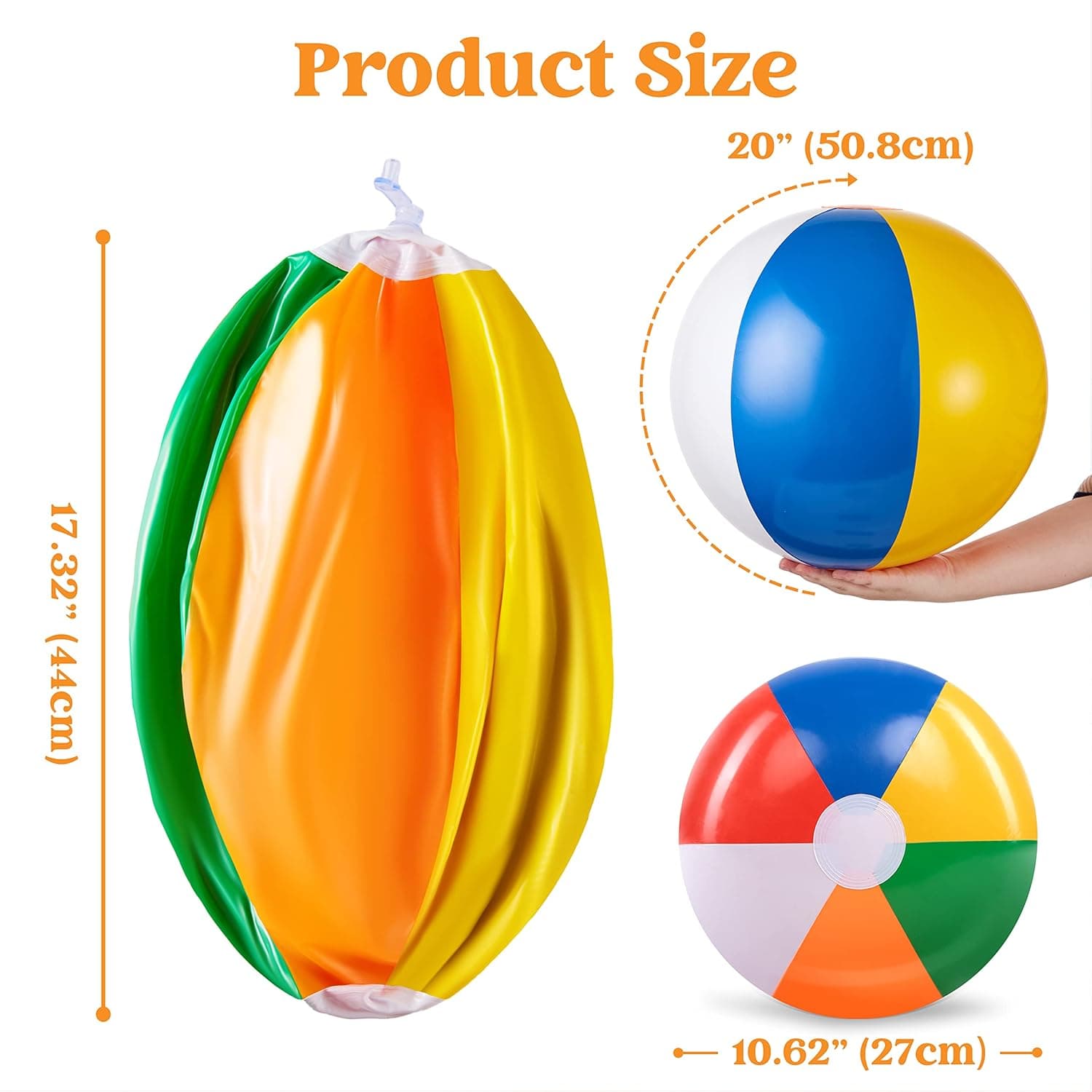 JOYIN 4-Pack 20" Rainbow Beach Balls thumbnail 5
