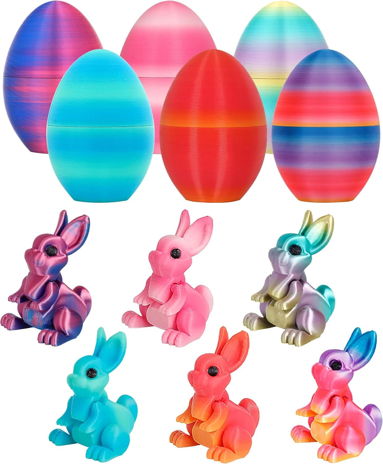 ONEVIVE 3D Printed Bunny Egg with Articulated Rabbit Inside image 1