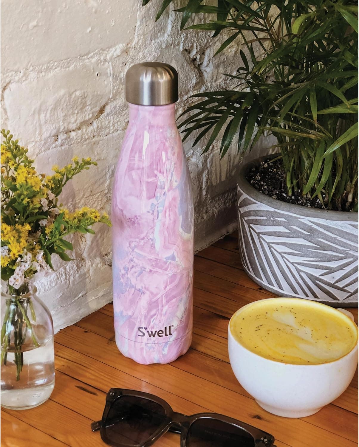 S'well Stainless Steel 17oz Water Bottle in Geode Rose thumbnail 2