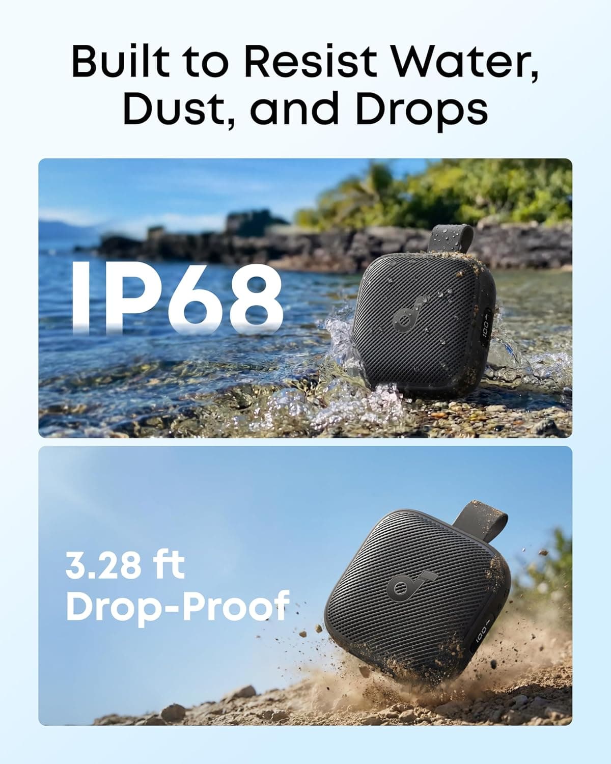 Soundcore Boom Go 3i Portable Bluetooth Speaker by Anker, 15W Punchy Sound, 24H Playtime, IP68, BassUp 2.0, Emergency Charging, Bluetooth 6.0, Waterproof Speaker for Hiking/Cycling/Camping (Black) : Electronics thumbnail 5