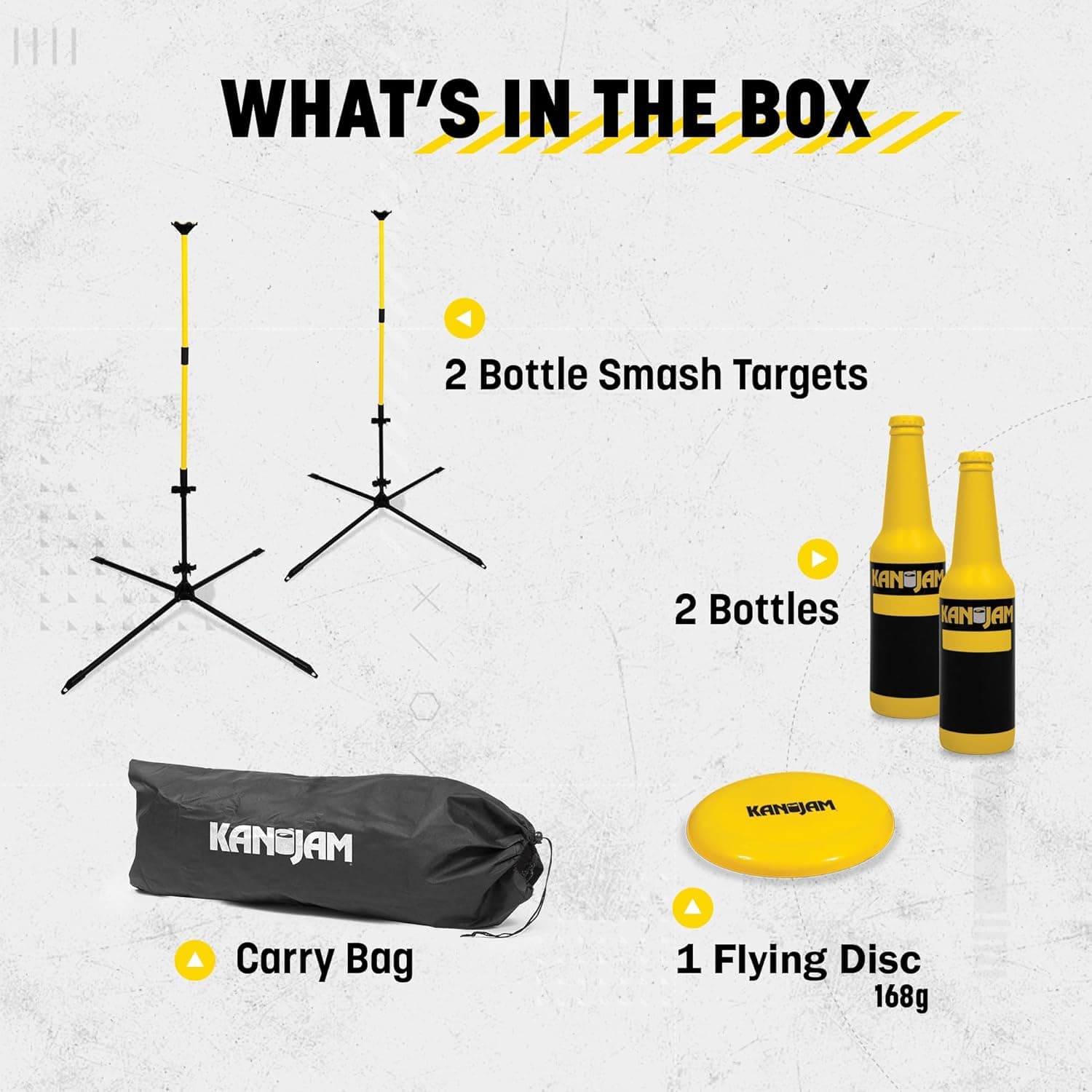 Kan Jam Disc Toss Game - Black/Yellow, Plastic - Quick Snap-Together Setup for Yard Games - Durable Steel Poles &amp; Wide Bases for Lawn Games - Compact Carry Bag for Camping : Sports &amp; Outdoors thumbnail 2