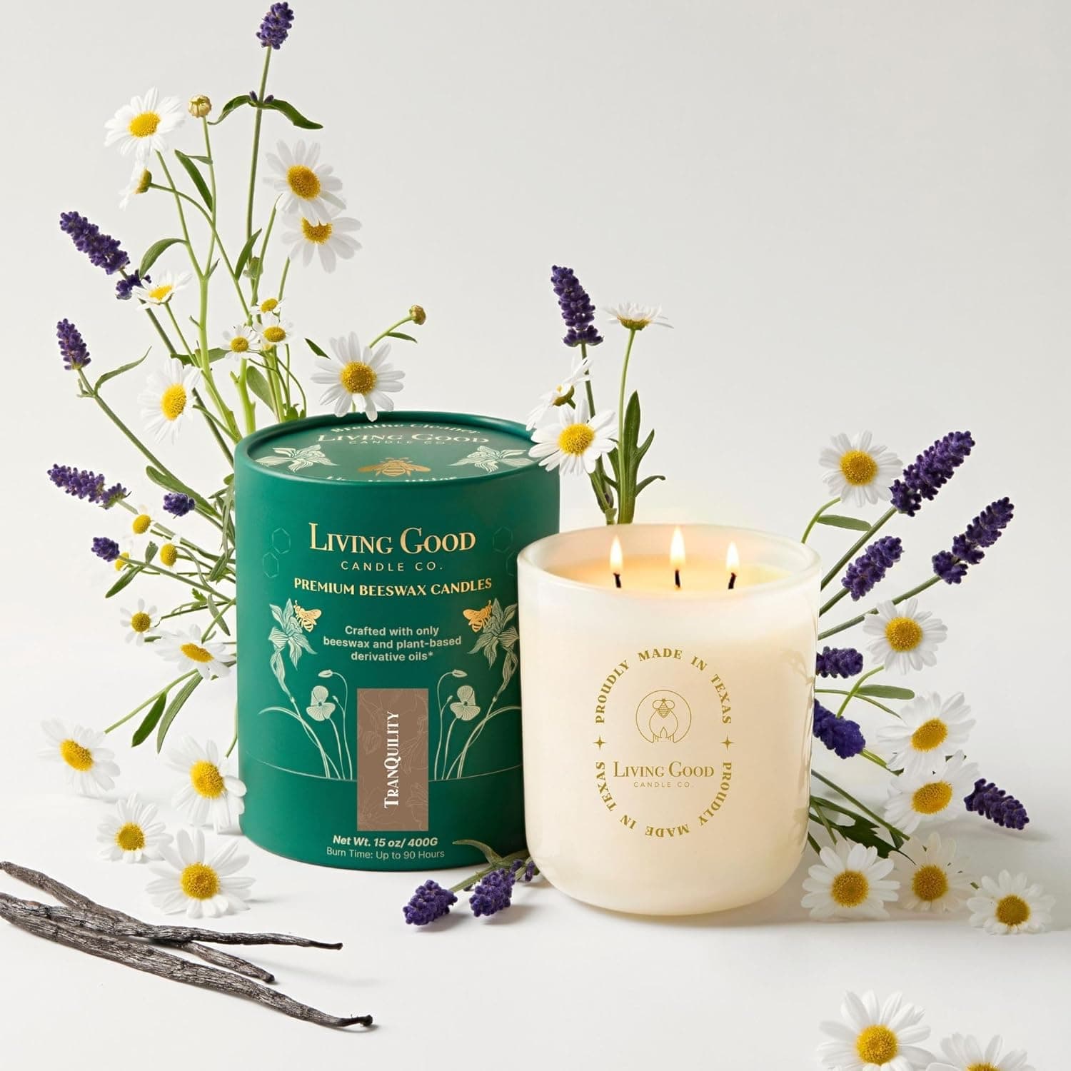 Tranquility Chamomile & Lavender Pure Beeswax Candle — Spring Gift Ideas gift idea