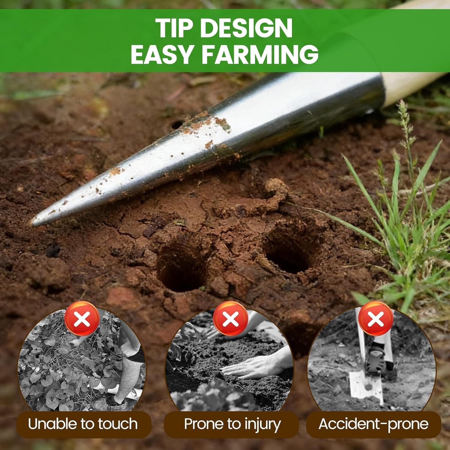 Plant Hole Digger for Planting, Garden Seed Dispenser, Bulb Planting Tool, Handheld Digger Garden Seed Planting Tool for Planting Tulip Daffodil Saffron Vegetable Seeds (1pcs) : Patio, Lawn &amp; Garden thumbnail 5