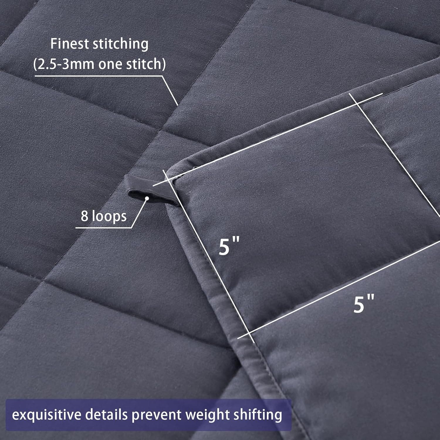 Yescool Weighted Blanket for Adults - 20 lbs, Cooling Grey thumbnail 5
