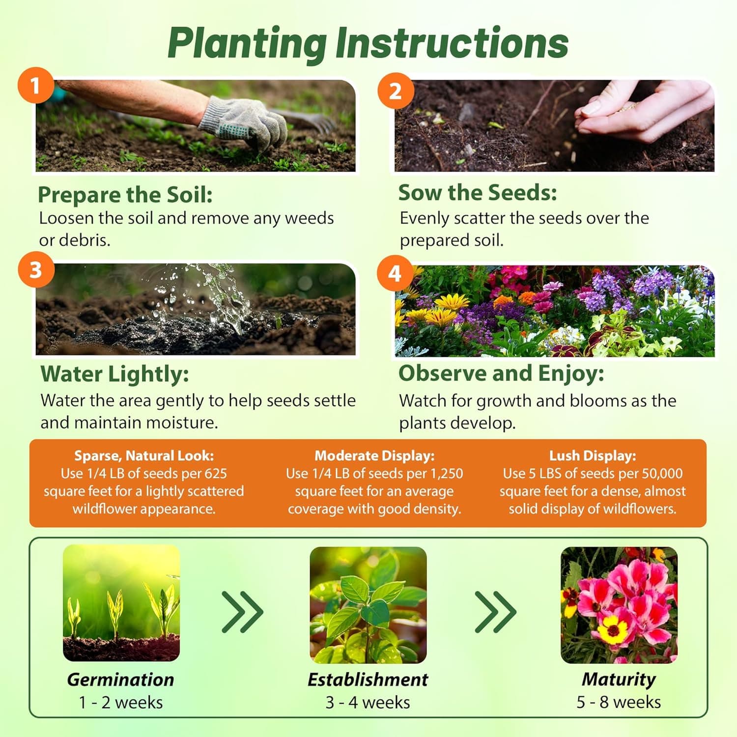 Outsidepride Pollinator Wildflower Seed Mix - 1 lb Flower Seeds for Attracting Pollinators, Ideal for All States, Enhances Garden Biodiversity, Supports Bees, Butterflies &amp; Beneficial Insects : Patio, Lawn &amp; Garden thumbnail 4