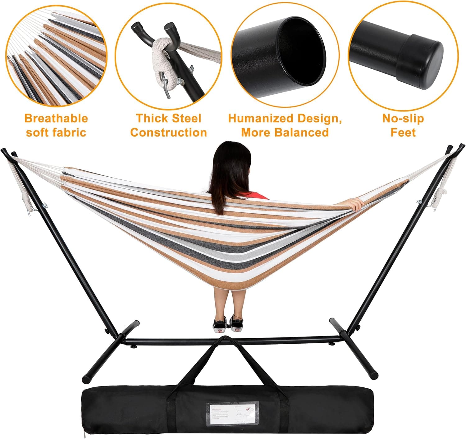 Portable 2-Person Hammock with Stand and Carrying Case thumbnail 3