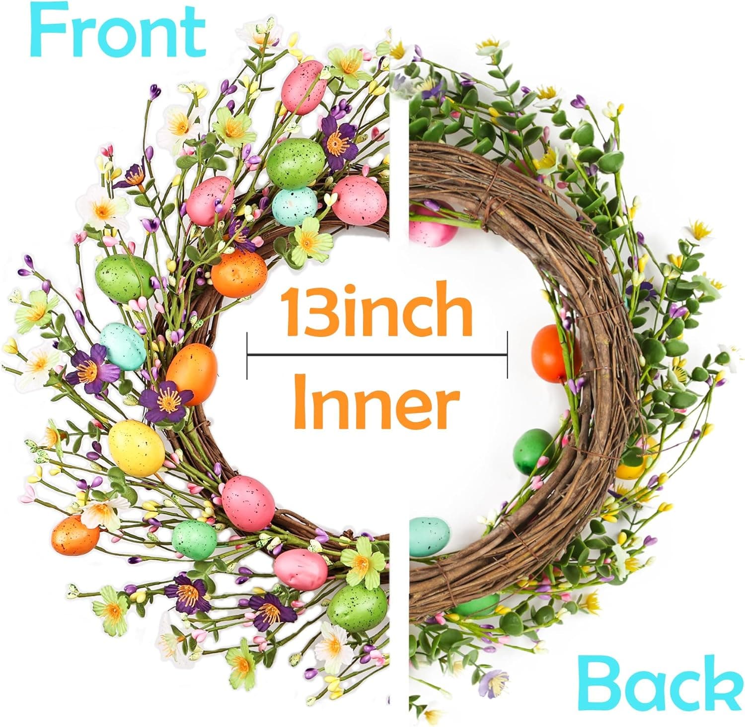 Lotus Hills 20 Inch Easter Wreath with Colorful Eggs thumbnail 5