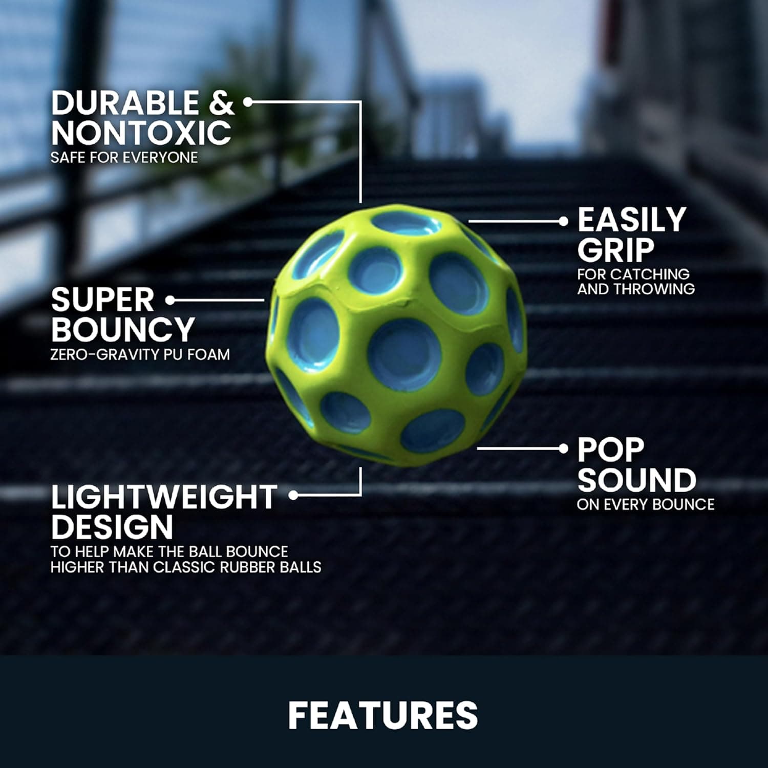 Waboba Gradient Moon Ball 2 Pack - Super Bouncy Wall Balls for Kids and Teens - Outdoor Sports Toy Gift - Rainbow &amp; Undersea : Toys &amp; Games thumbnail 4