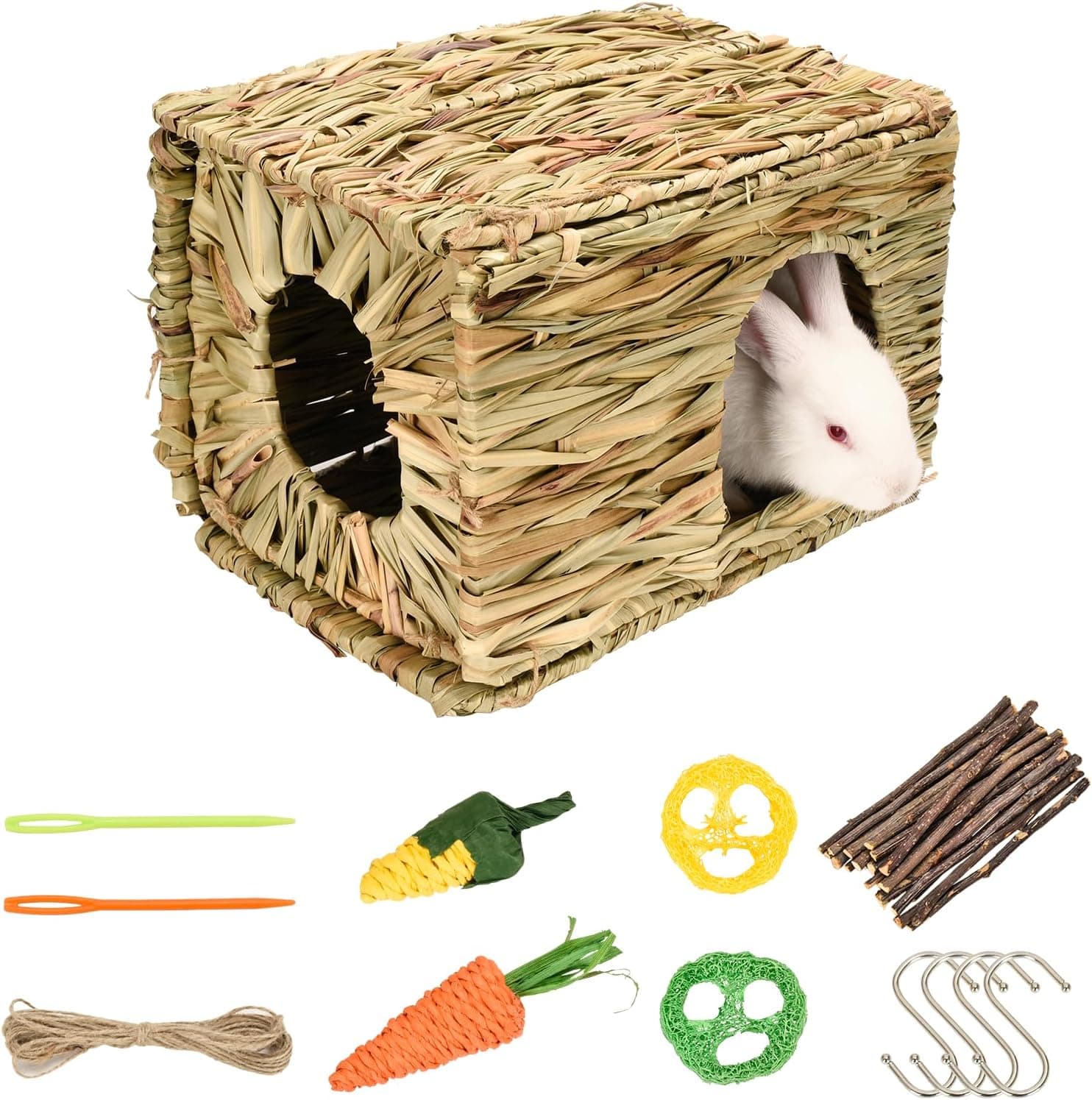Hand Woven Grass House for Rabbits and Small Pets image 1