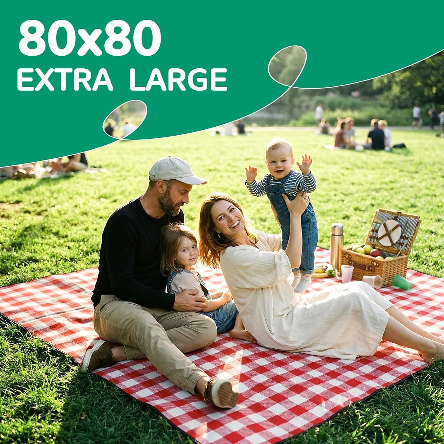 RYCHIC Extra Large Outdoor Picnic Blanket Camping Beach Mat Mama Mommy Mom Ever from Daughter Son Birthday Groom Bride Law Step Mom Stepmom Present Regalos para el día de Las Madres Mujer : Patio, Lawn &amp; Garden thumbnail 2