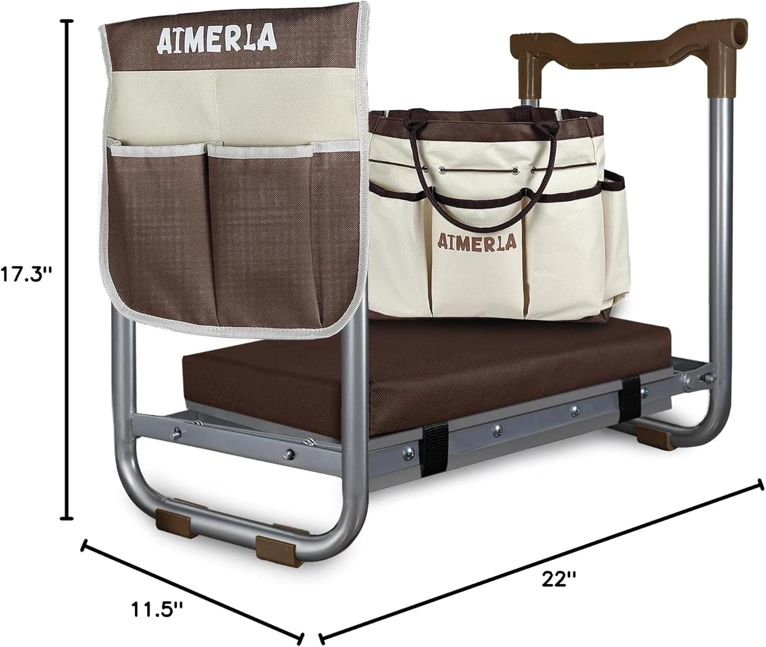 Aimerla K5 Foldable Kneeler Seat - Heavy Duty (Detachable Cloud Kneeler Pad) - Garden Stool - 2 Large Tool Bags - Portable Bench for Indoor &amp; Outdoor : Patio, Lawn &amp; Garden thumbnail 3