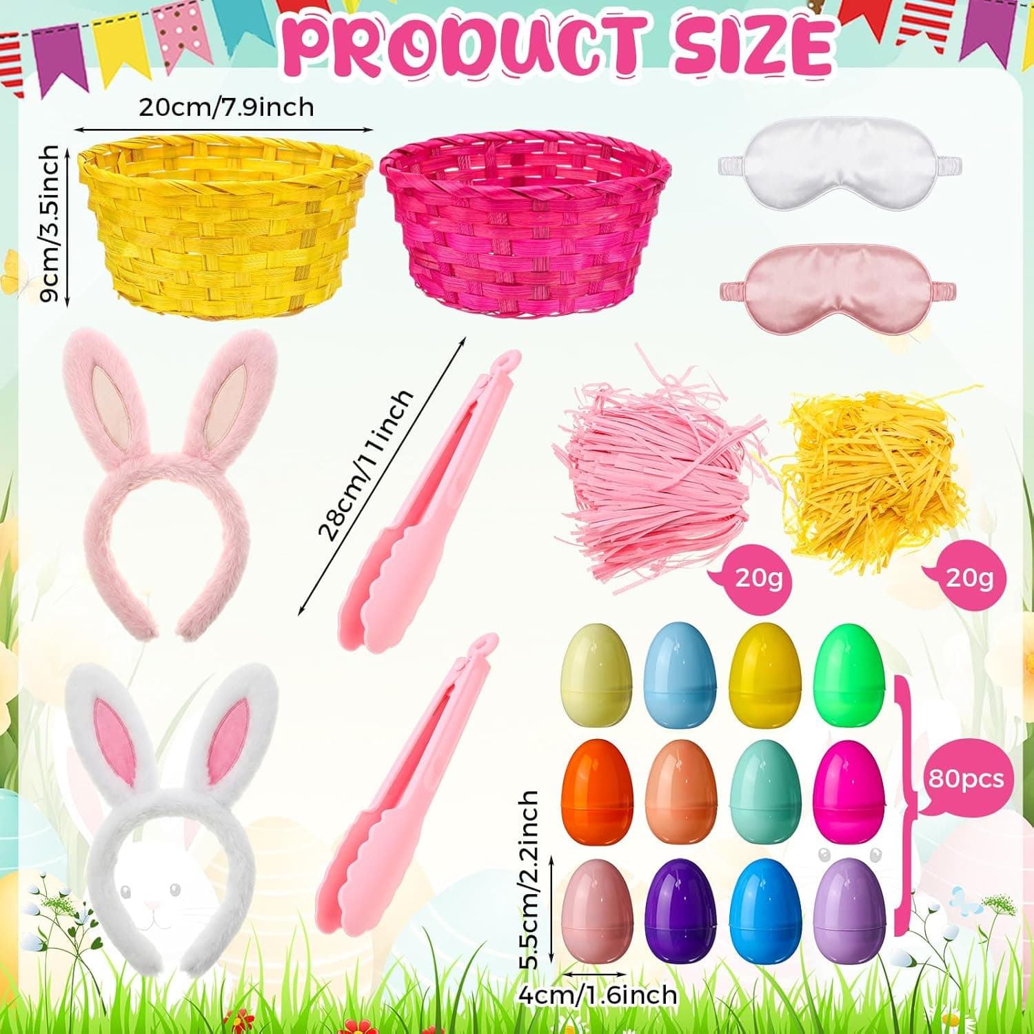 Tigeen 90 Pcs Easter Egg Clips Race Game Set thumbnail 2