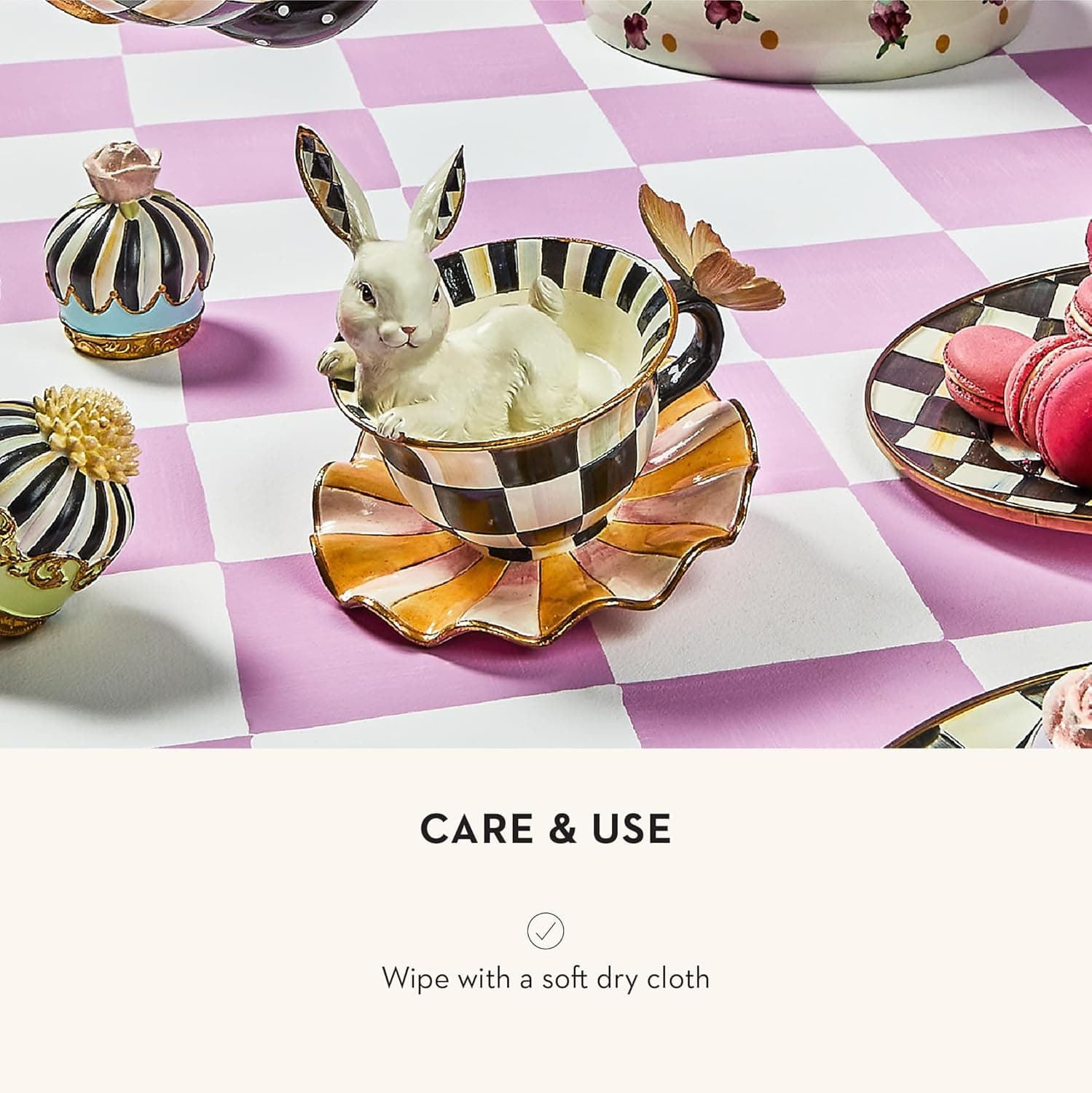 MACKENZIE-CHILDS Teacup Bunny Figurine thumbnail 5