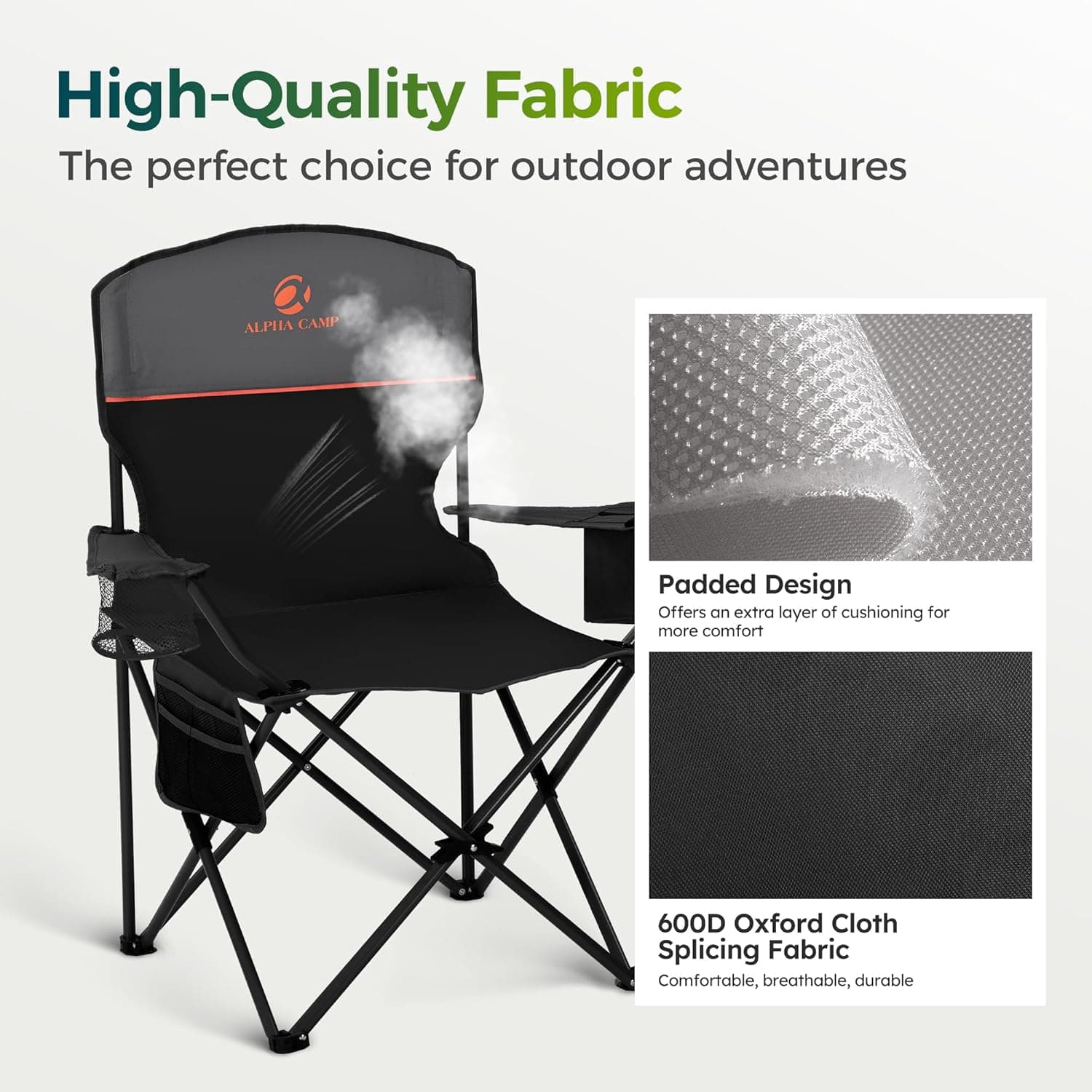 ALPHA CAMP Folding Camping Chairs 2-Pack thumbnail 5
