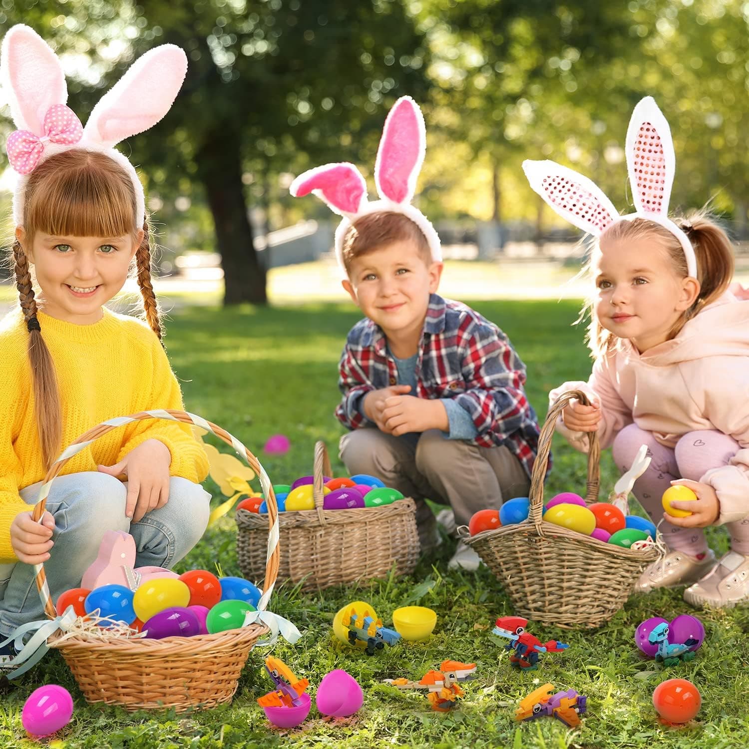 CUTE STONE 12 Pack Filled Easter Eggs with Dinosaur Building Blocks Sets thumbnail 2