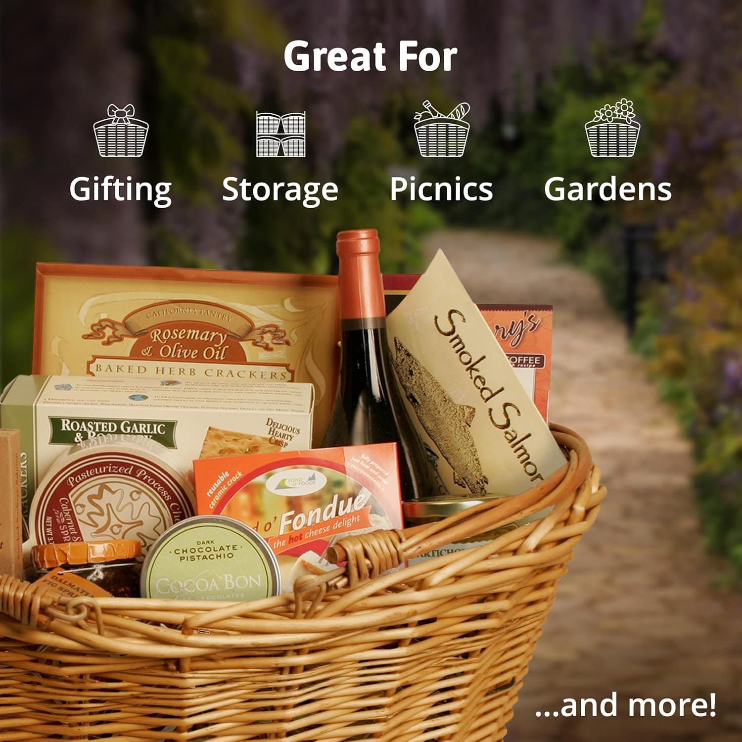 Small Light Brown Hand Woven Wicker Basket with Handles thumbnail 5