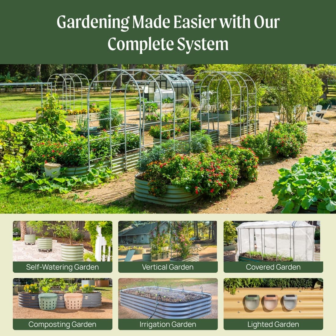 Vego Garden Raised Garden Bed Kit - 8ft x 2ft Metal Planter (Olive Green) thumbnail 2