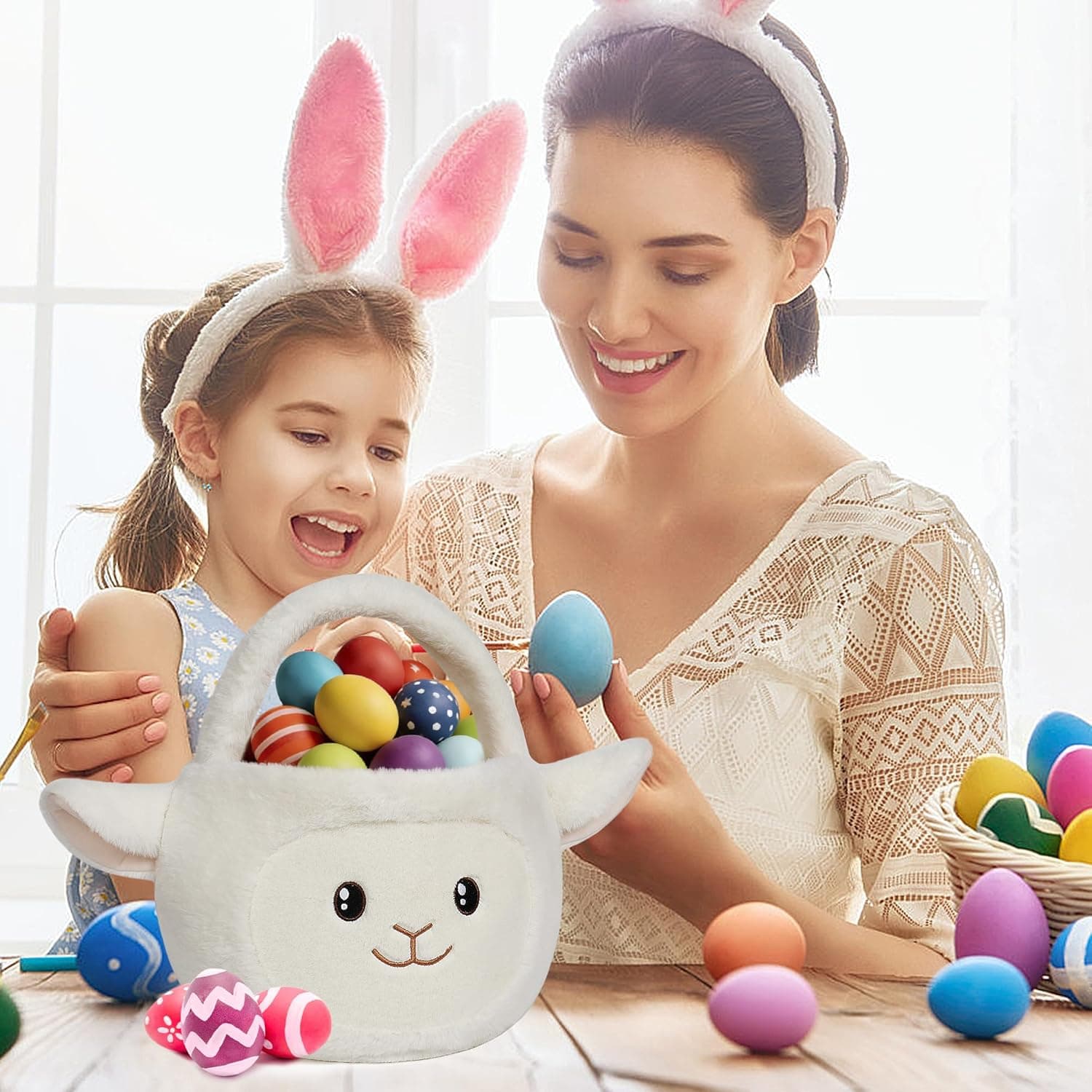 Easter Basket, Easter Baskets for Kids,Sheep Baskets with Handle for Gifts Empty, Bunny Egg Hunting, Basket Stuffers Essentials : Baby thumbnail 5