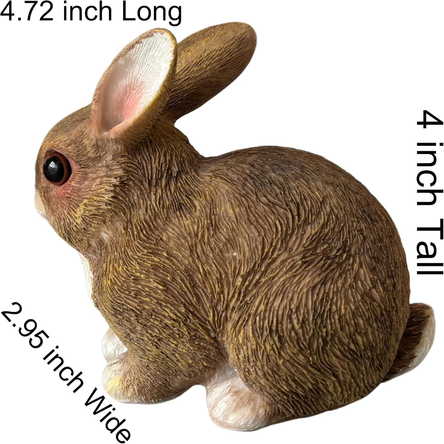 Basuo-9Q Garden Decor Resin Rabbit Statues, Easter Bunny Figurines, Outdoor Indoor Spring Decorative Animal Sculptures Photo Props Tabletop Centerpiece (Brown&amp;White) : Home &amp; Kitchen thumbnail 2