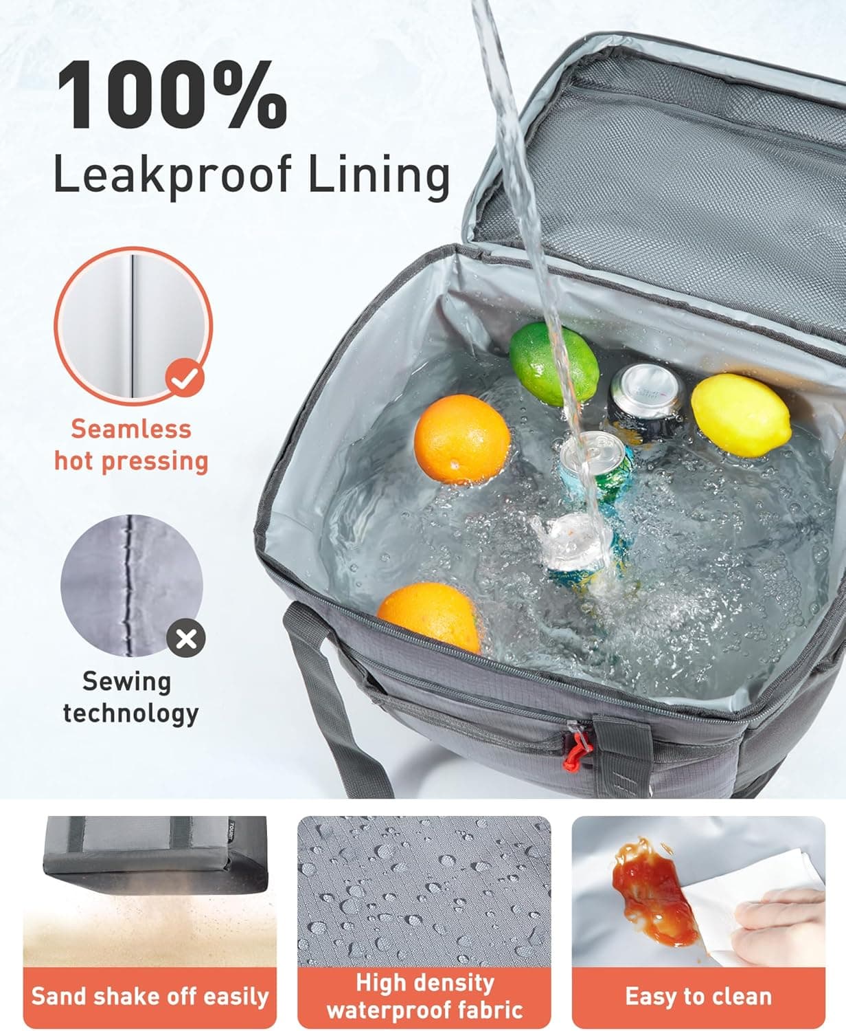 TOURIT Soft Sided Cooler Bag Insulated 48/60 Cans, Large Collapsible &amp; Leakproof Ice Chest for Picnic, Beach, Camping, Travel : Sports &amp; Outdoors thumbnail 3