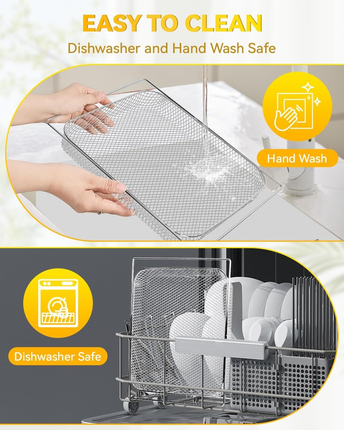 Smart Oven Air Fryer Mesh Basket 1-Piece Compatible with Breville BOV860BSS Convection Oven, Stainless Steel Baking Tray Original Replacement Accessory Assist with Countertop Oven 11 Cooking Functions : Home &amp; Kitchen thumbnail 5